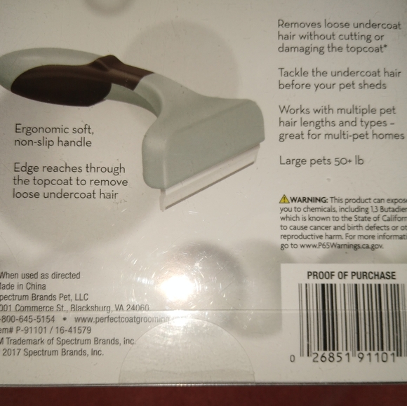 Fur Deshedder Brush Large Shedding Dogs Perfect Coat Deshedding Comb 50+ lbs - Picture 5 of 10